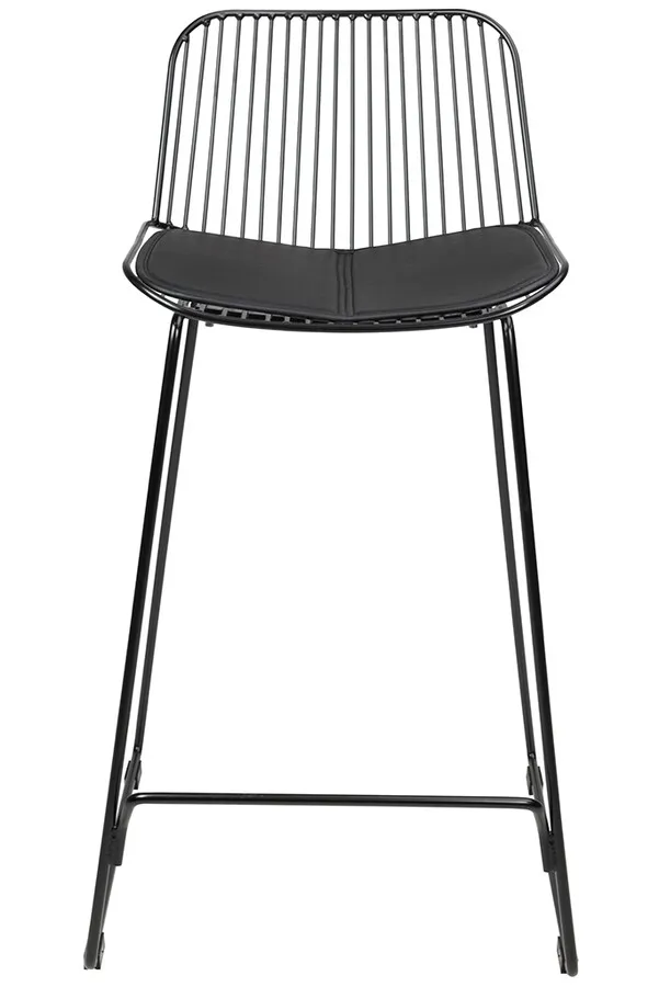 Hoker metalowy z ekoskórą MILES 76 cm - czarny