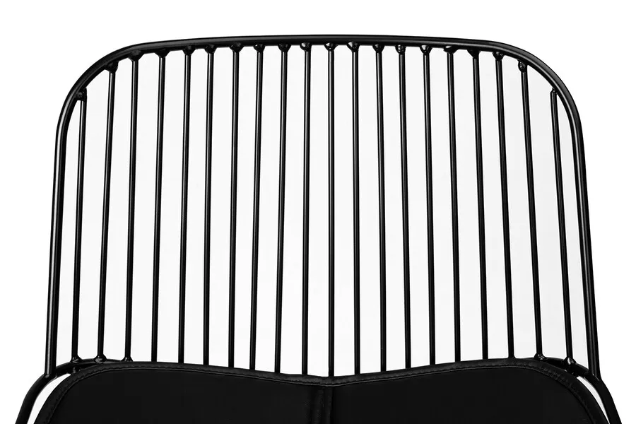 Hoker metalowy z ekoskórą MILES 76 cm - czarny