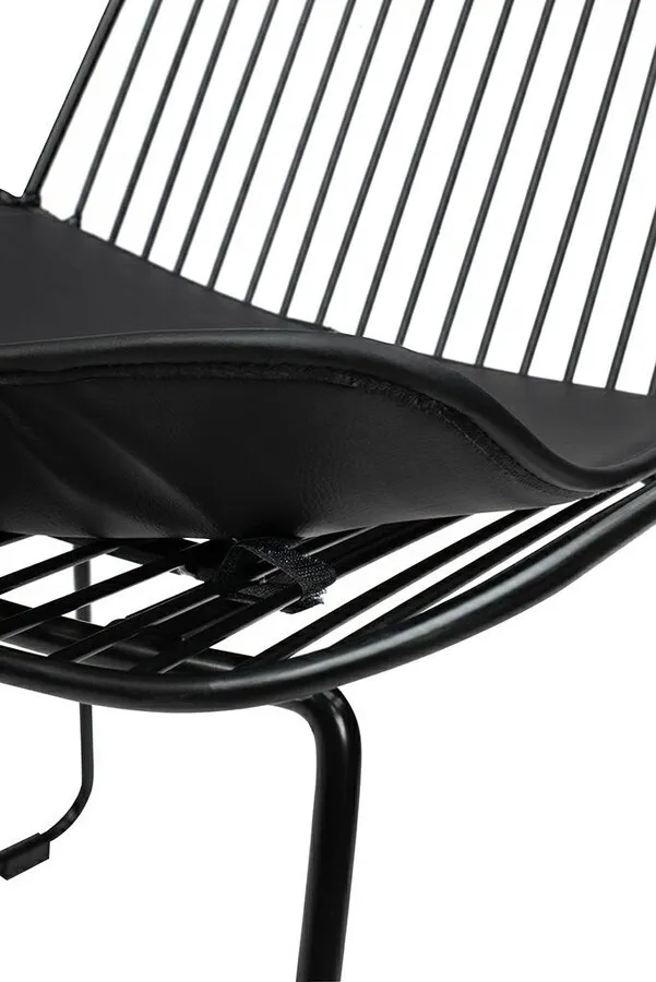 Hoker metalowy z ekoskórą MILES 76 cm - czarny