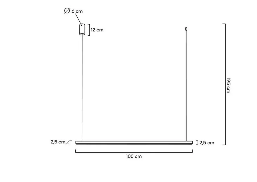 Lampa wisząca LINUS 100 - złoty