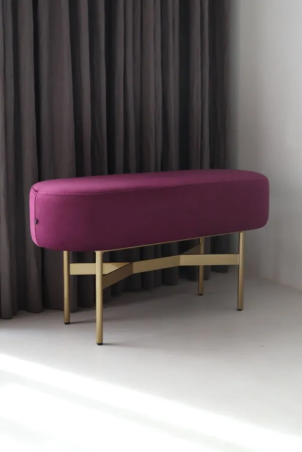 VELVIE PURPLE/GOLD Ławka tapicerowana LINE