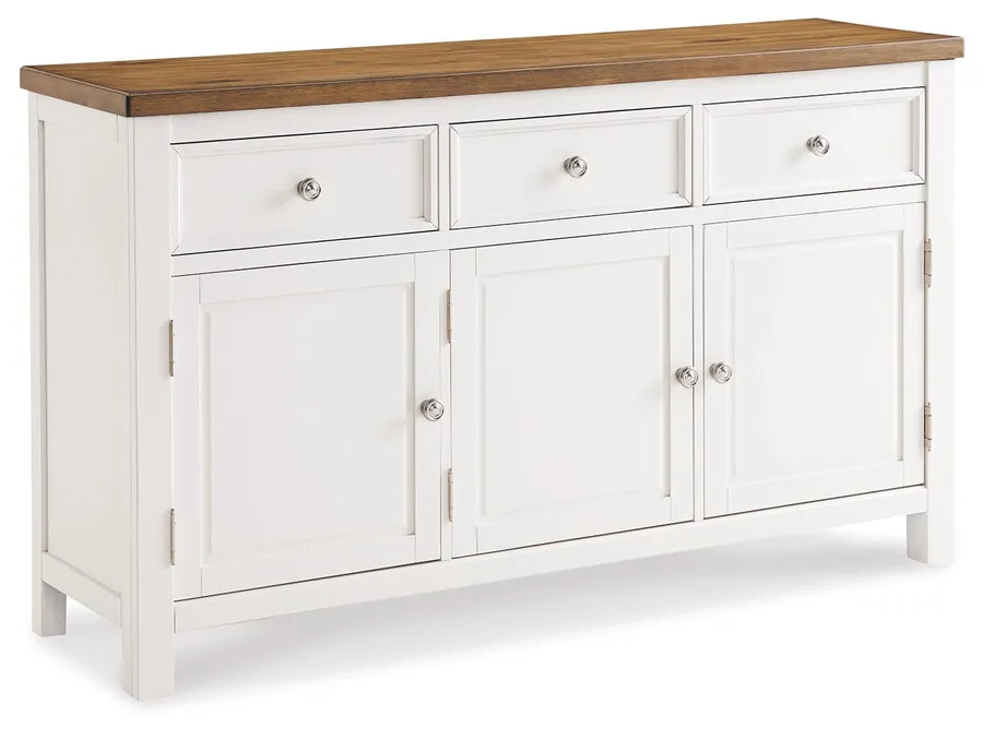 Komoda 3-drzwiowa z szufladami WESTCONI D5168-60 - biały/brązowy