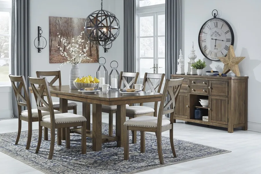 Stół rozkładany MORIVILLE D631-45 158/218x91 - brązowy