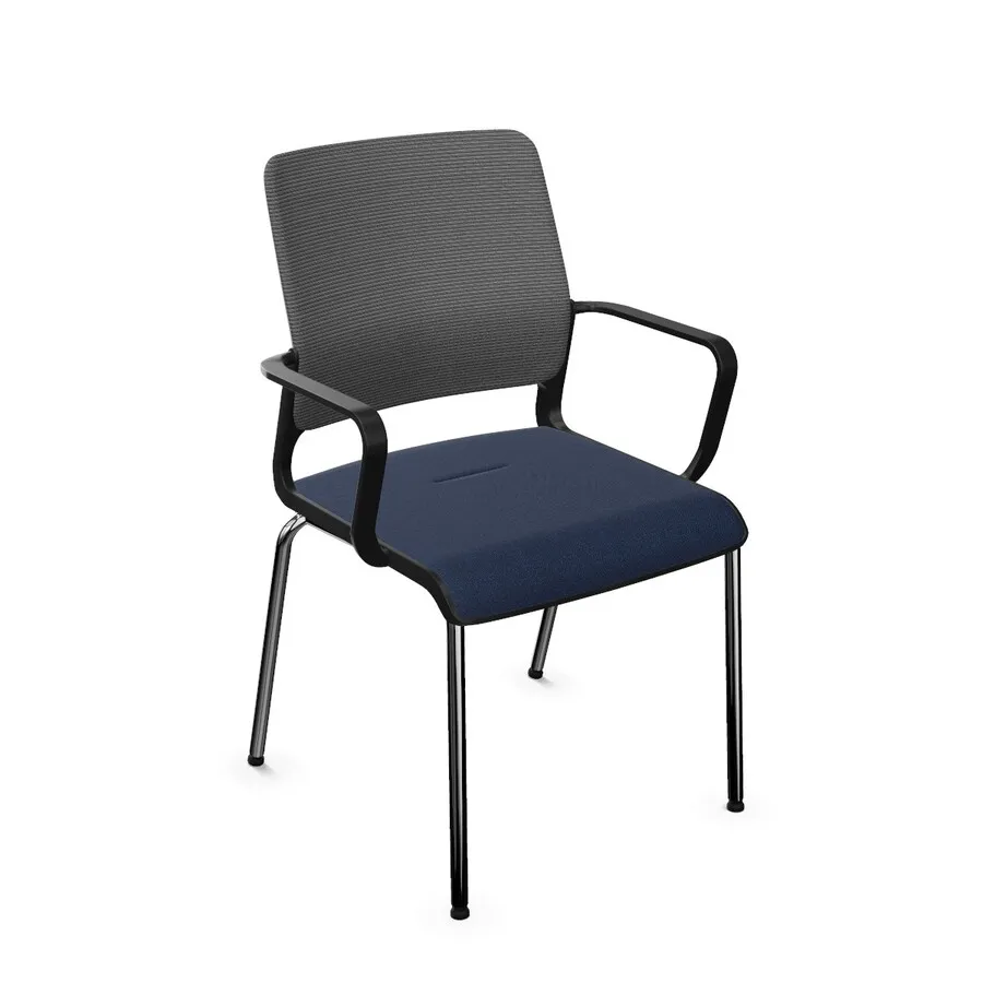 chrom / tkanina OL01 / siatka WX01 Krzesło konferencyjne XILIUM 4L MESH