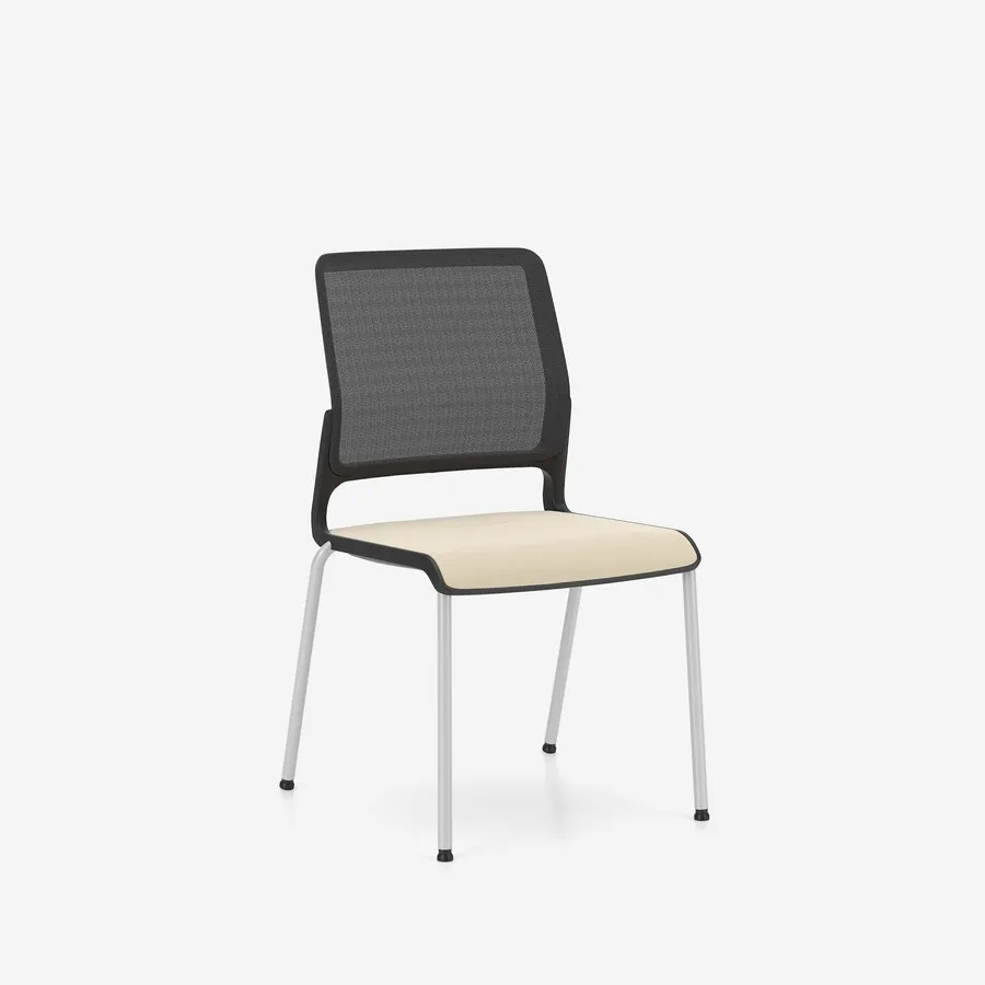 RAL 9006 / tkanina CSE01 / siatka AX01 Krzesło konferencyjne XILIUM 4L MESH