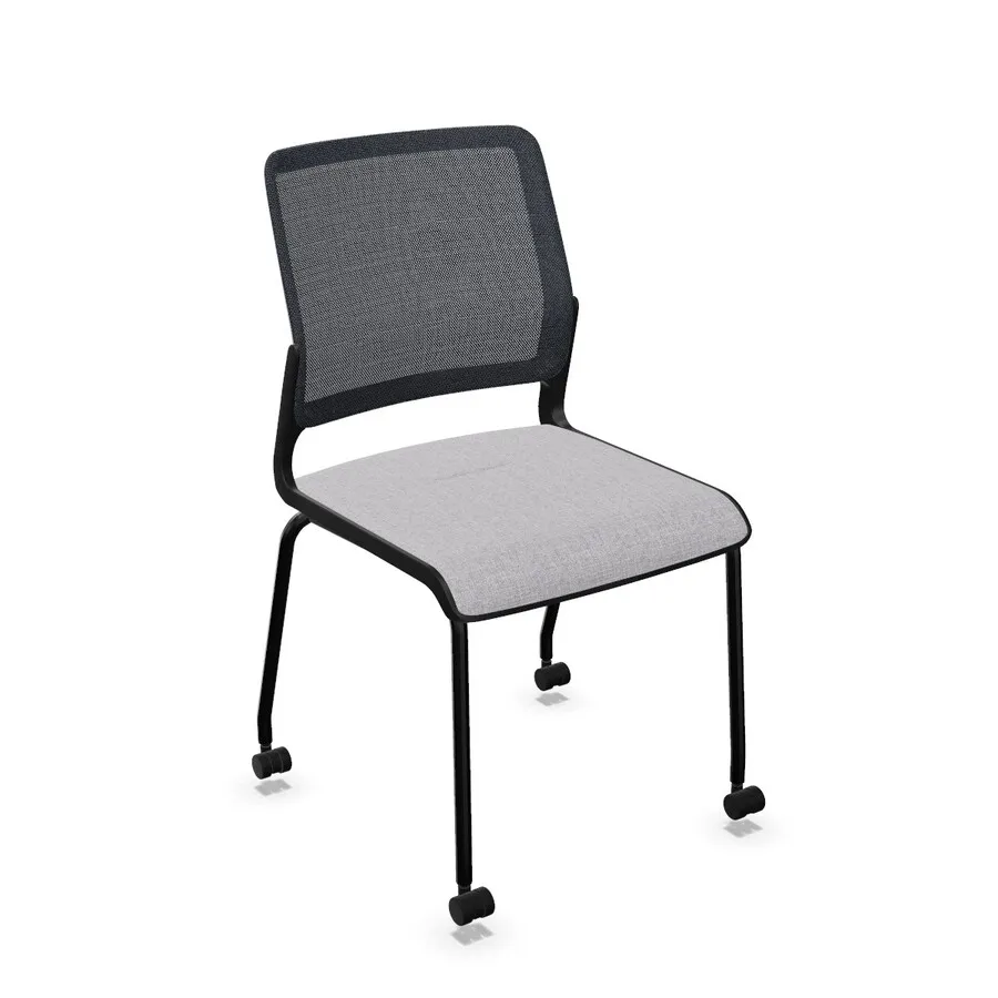 RAL 9005 / tkanina RX123 / siatka AX02 Krzesło konferencyjne XILIUM 4L MESH