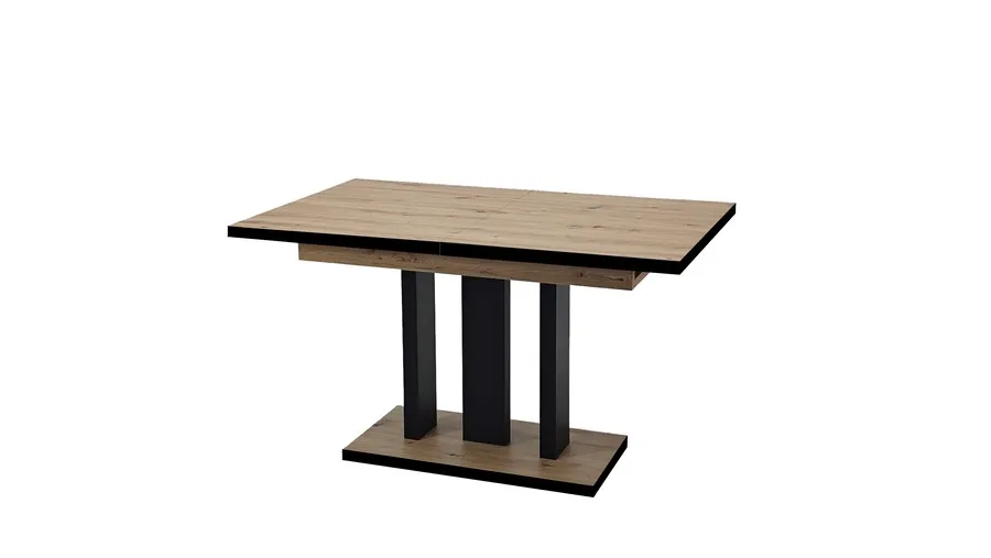 Stół rozkładany APPIA BLACK 130/210x80 - dąb artisan