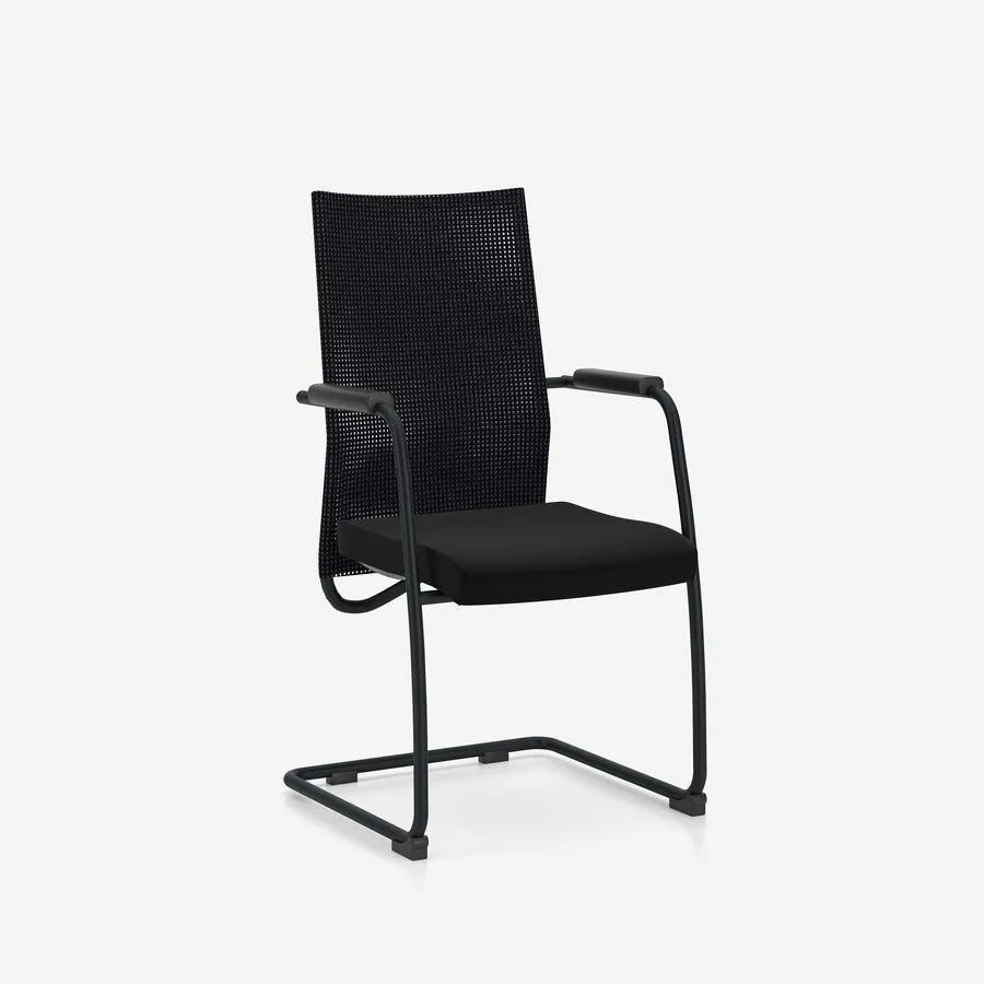 RAL 9005 / tkanina YB046 Krzesło konferencyjne @-MOTION-LUX