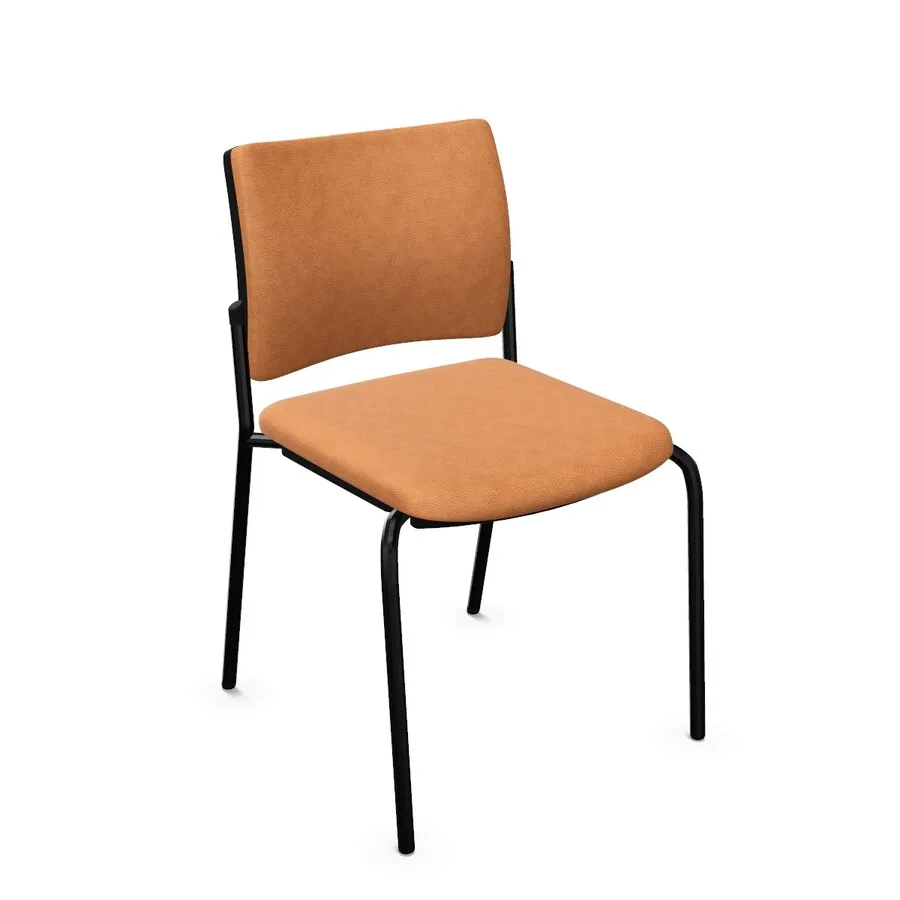 RAL 9005 / skóra SD09 Krzesło konferencyjne INTRATA V-31 FLBL-NA tapicerowane