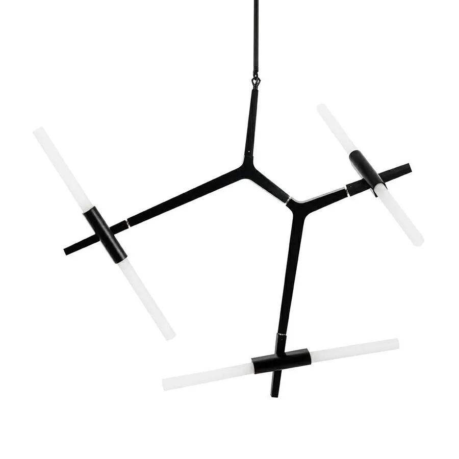 Lampa wisząca CANDELABR 6 - czarne aluminium/szkło