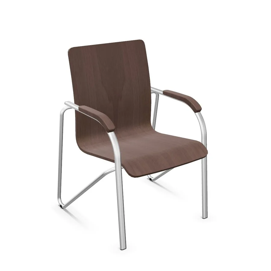 RAL 9006 / 1.031 Walnut Krzesło konferencyjne SAMBA WOOD