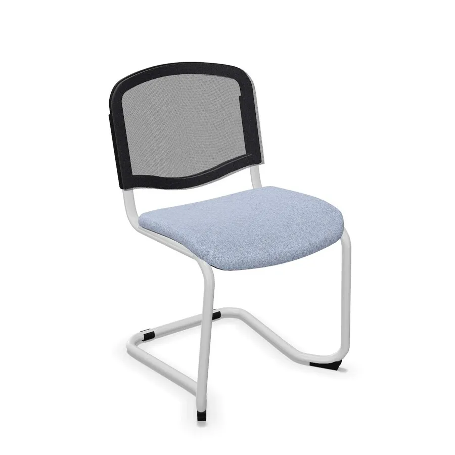 RAL 9006 / tkanina EGL16 / siatka OP24N Krzesło na płozie ISO Ergo Mesh CF