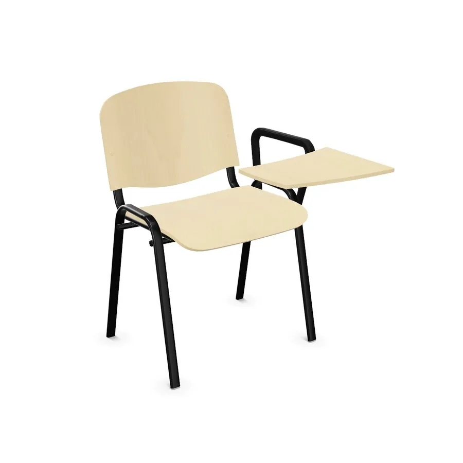 RAL 9005 / 1.007 Beech Krzesło drewniane z pulpitem ISO Wood TR