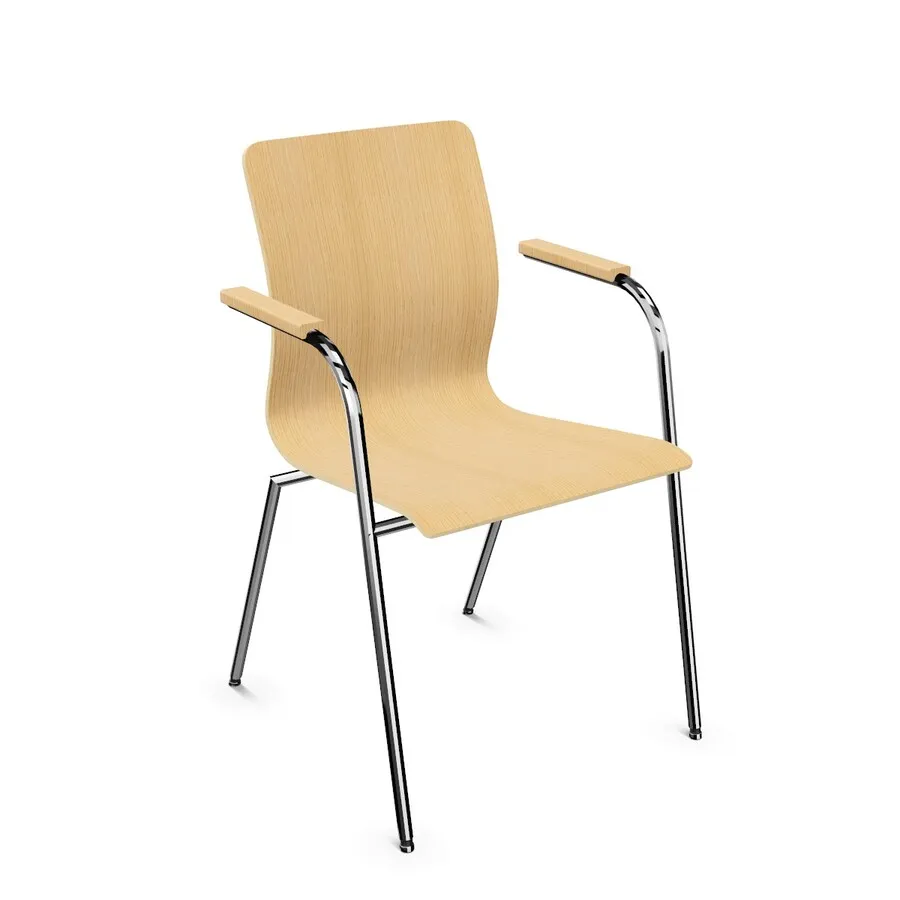 2.D07 Oak Krzesło konferencyjne ESPACIO 4L-ARM z podłokietnikami