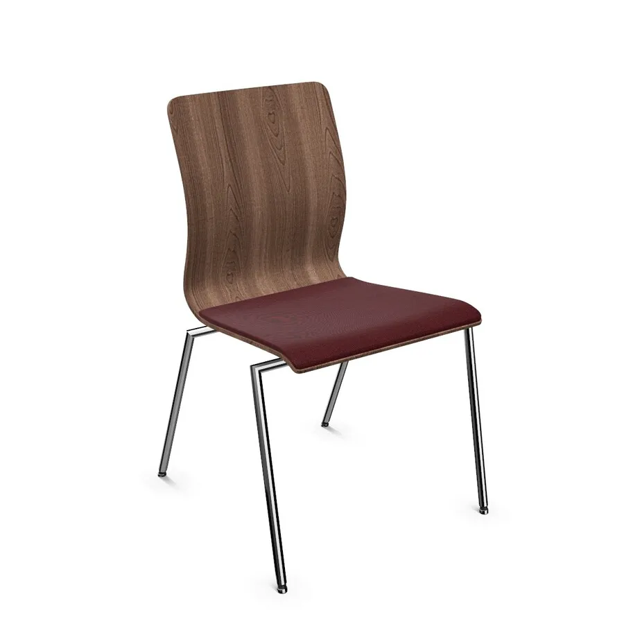 2.0CC Walnut / tkanina RX662 Krzesło ESPACIO 4L z tapicerowanym siedziskiem