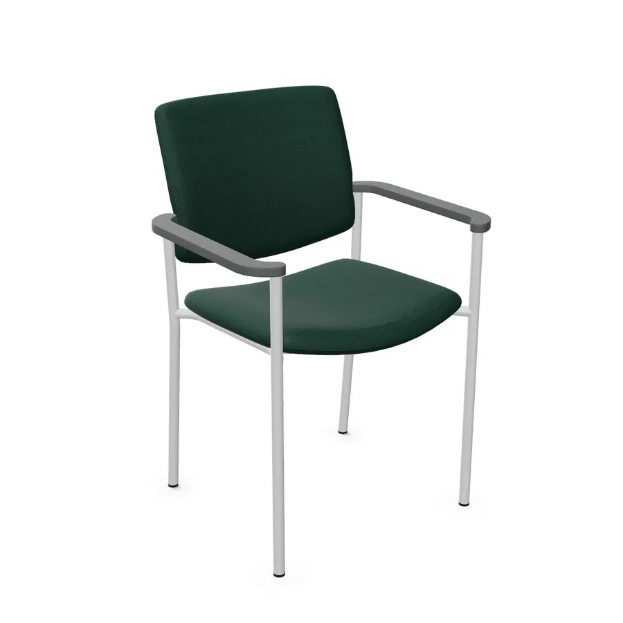 RAL 9006 / tkanina CUZ1N / 2.06S Slate Krzesło z podłokietnikami ZEN niskie oparcie