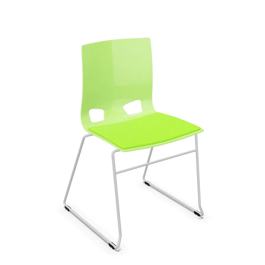 chrom / Gloss Lime Green / tkanina YB156 Krzesło z tapicerowaną nakładką FONDO CFS-ROD