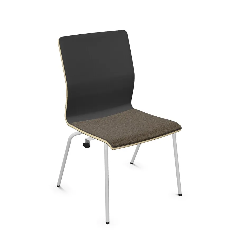 RAL 9006 / U963 Dark Grey / tkanina STMG61103 Krzesło z tapicerowaną nakładką FEN