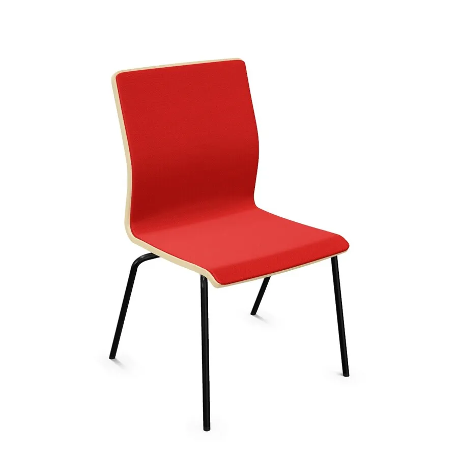 RAL 9005 / tkanina YB105 / 1.007 Beech Krzesło z tapicerowanym frontem FEN