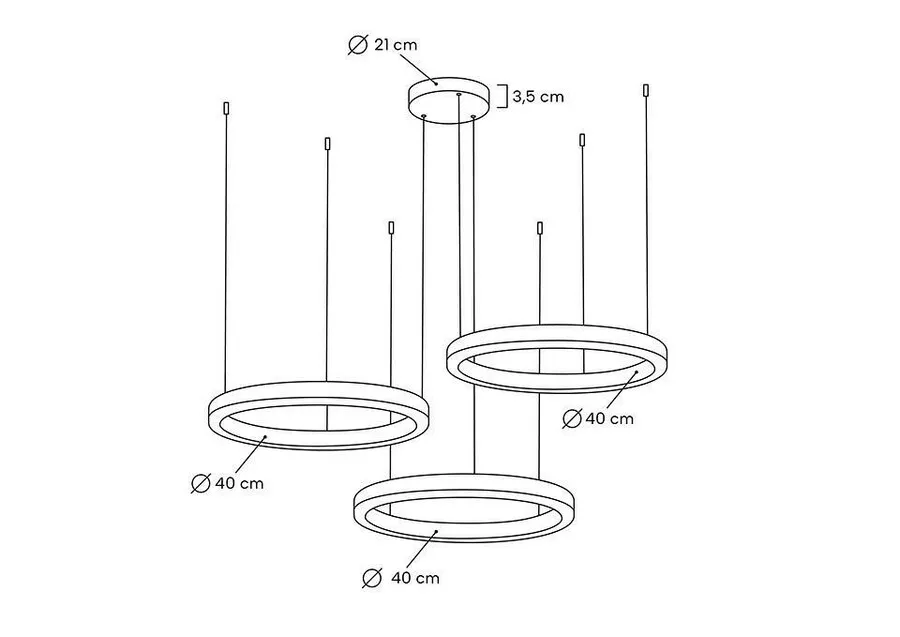 Lampa wisząca RING 3x40 - złoty