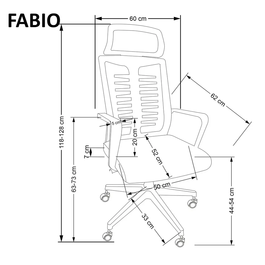 Fotel biurowy FABIO - czarny