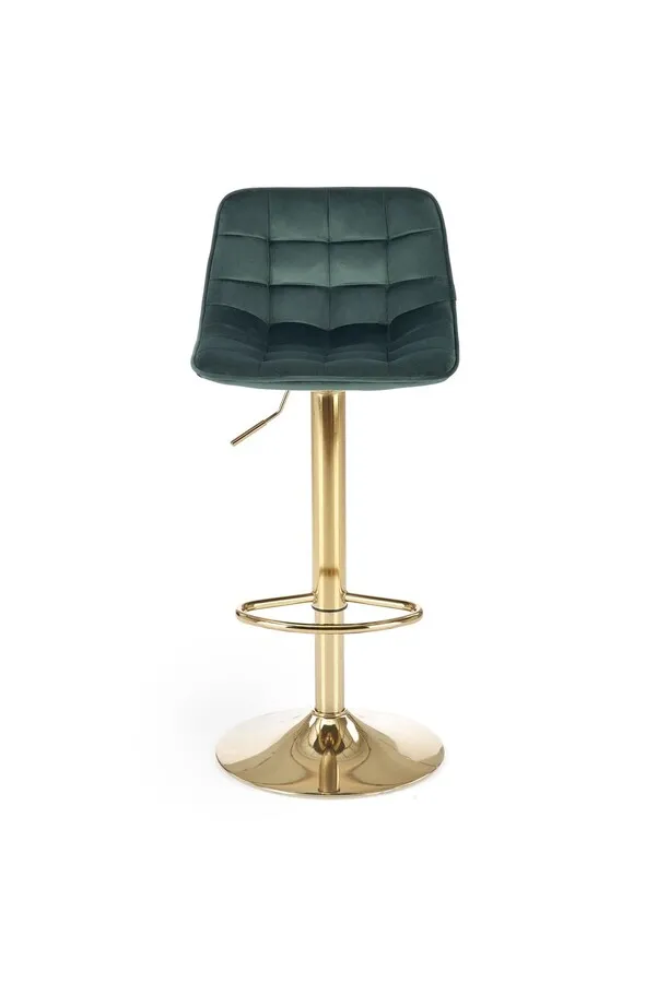 Hoker welurowy regulowany H120 - ciemny zielony/złoty