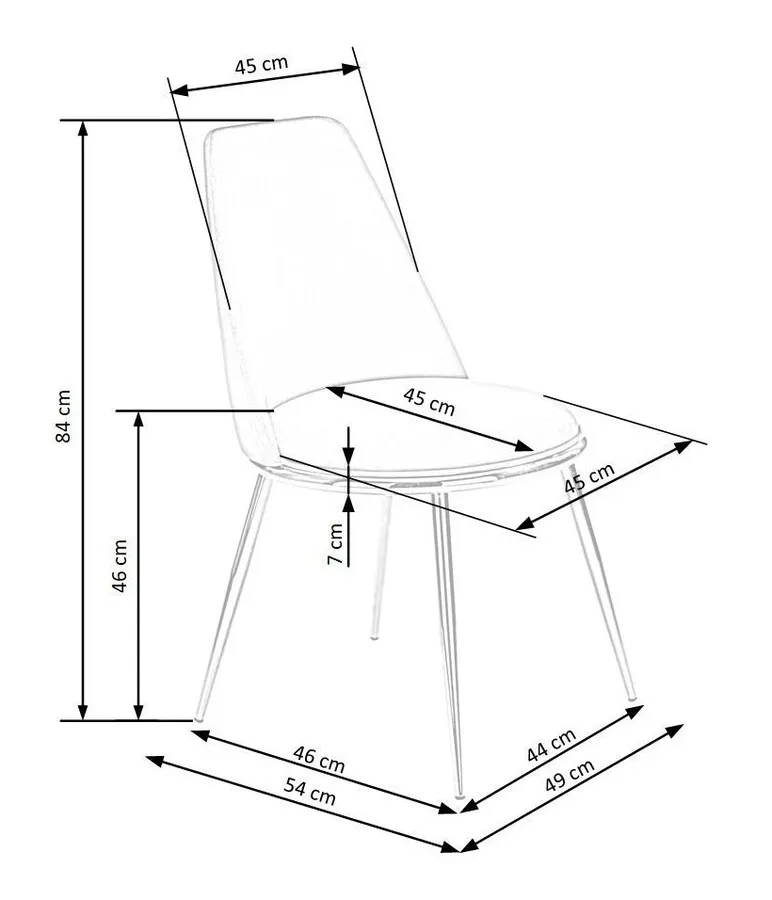 Krzesło welurowe K460 - czarny