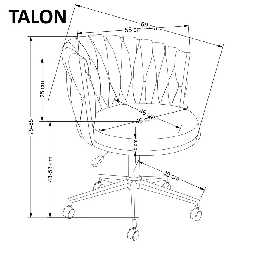 Fotel obrotowy TALON - różowy