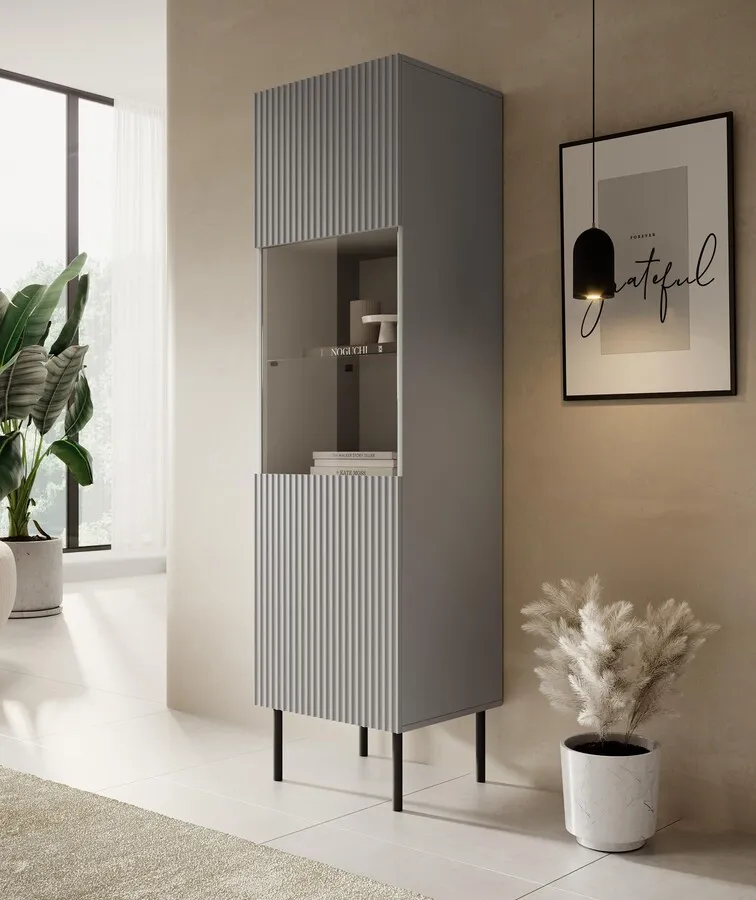 Witryna ASENSIO W-1 - jasny popiel/czarny