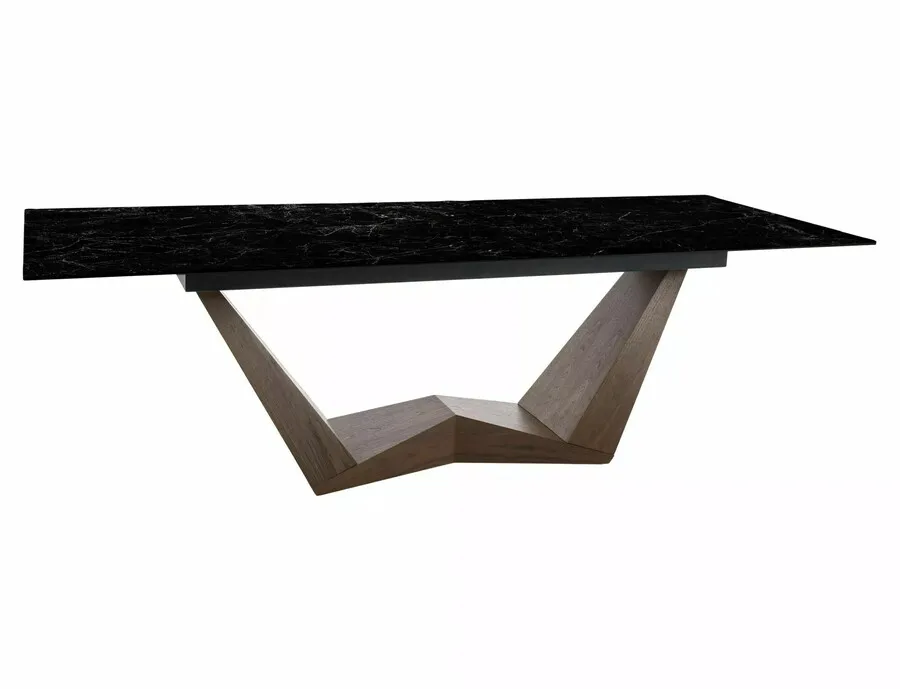 Stół rozkładany BONUCCI Ceramic 200/250x98 - czarny/orzech