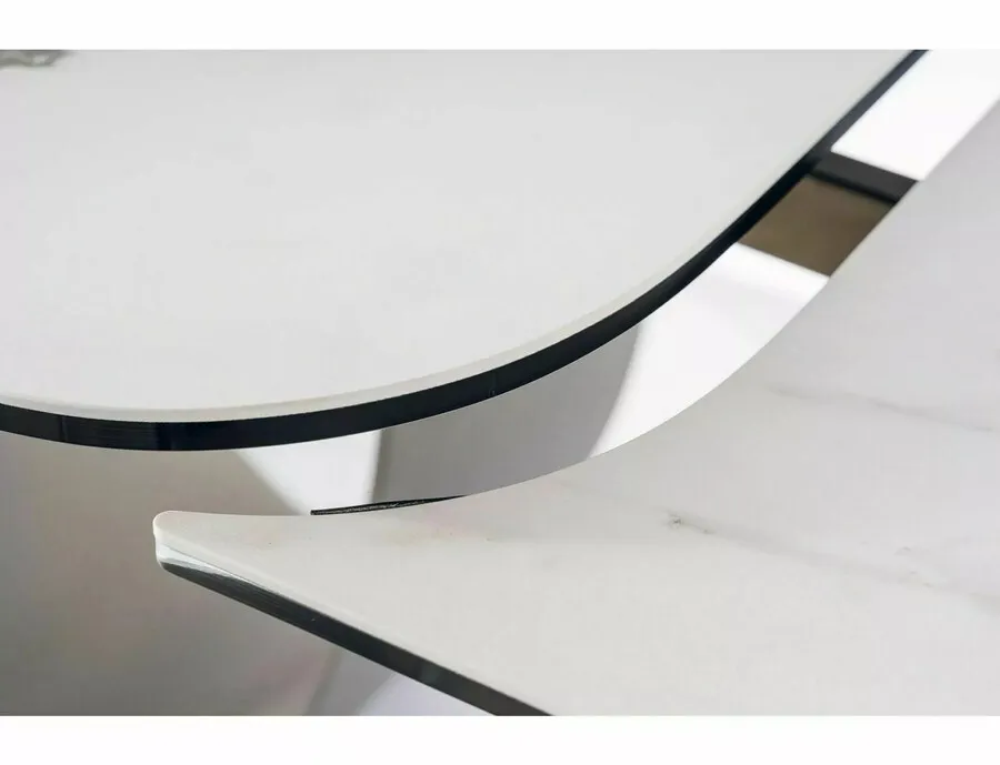 Stół rozkładany INFINITY Ceramic 160/240x95 - biały/brązowy