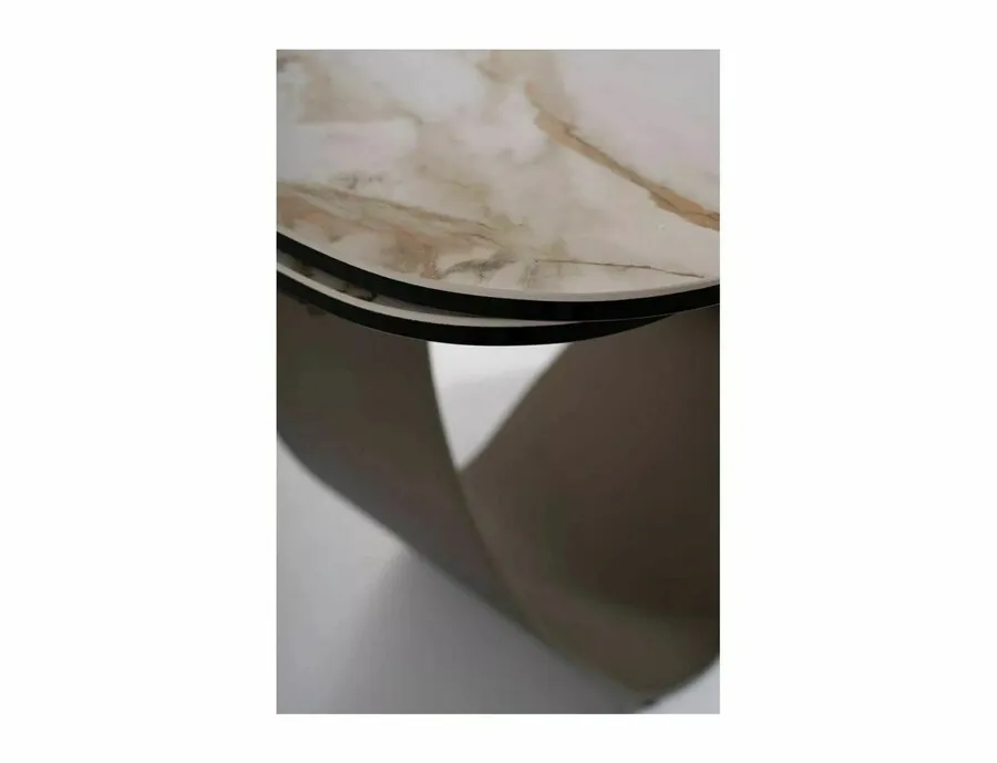 Stół rozkładany INFINITY Ceramic 160/240x95 - biały/brązowy