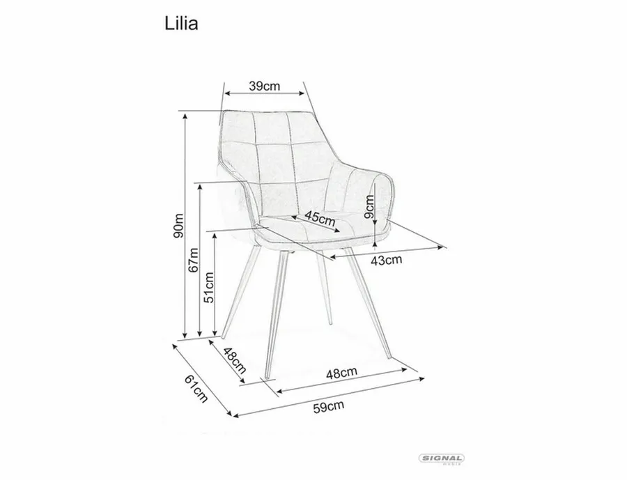 Krzesło welurowe z podłokietnikami LILIA Velvet - cynamon Bluvel 4215