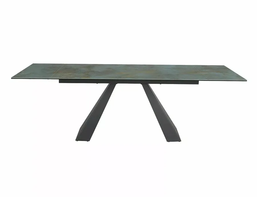 Stół rozkładany SALVADORE Ceramic 160/240x90 - turkusowy/czarny mat