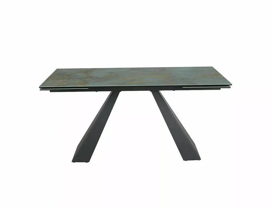Stół rozkładany SALVADORE Ceramic 160/240x90 - turkusowy/czarny mat