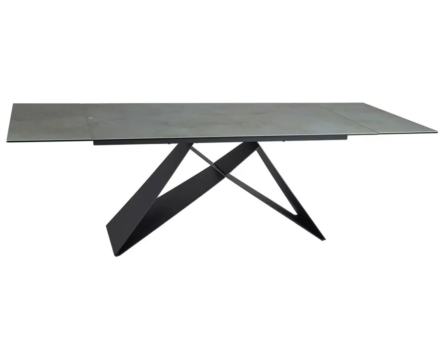 Stół rozkładany WESTIN Ceramic 160/240x90 - turkusowy/czarny mat