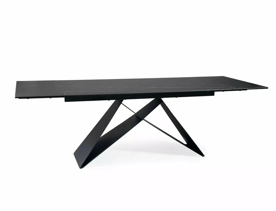 Stół rozkładany WESTIN Ceramic 160/240x90 - czarny/czarny mat