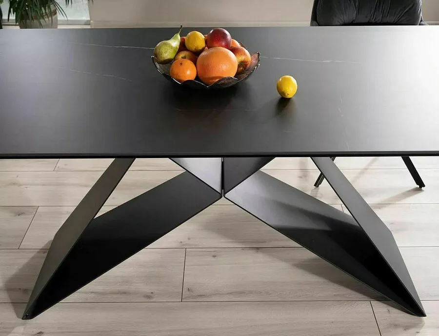 Stół rozkładany WESTIN Ceramic 160/240x90 - czarny/czarny mat