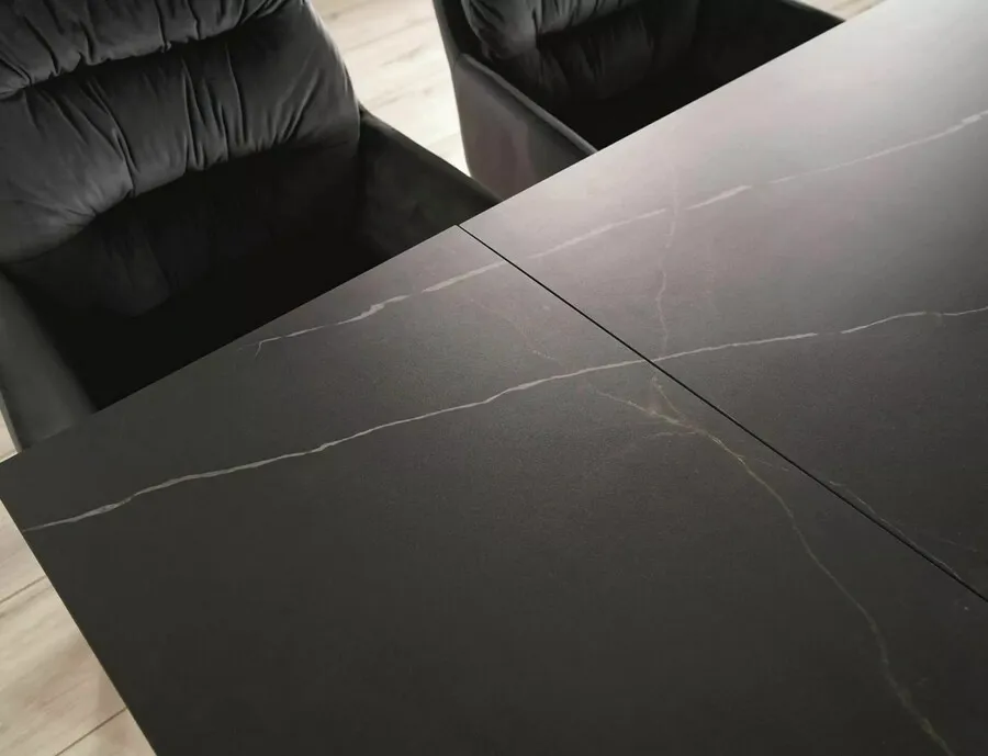 Stół rozkładany WESTIN Ceramic 160/240x90 - czarny/czarny mat