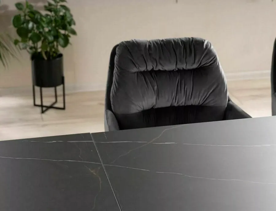 Stół rozkładany WESTIN Ceramic 160/240x90 - czarny/czarny mat