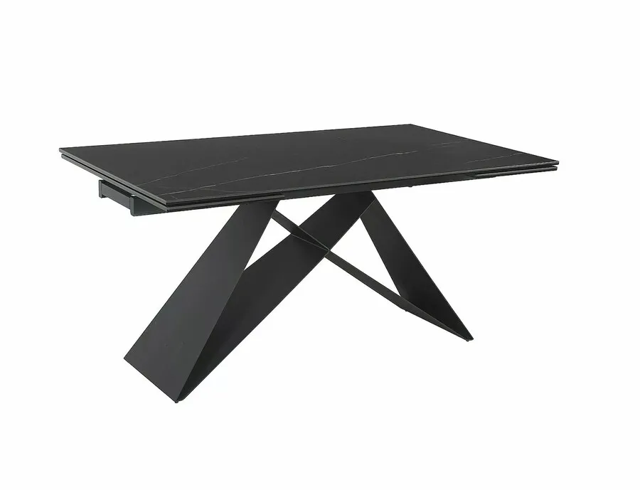 Stół rozkładany WESTIN Ceramic 160/240x90 - czarny/czarny mat
