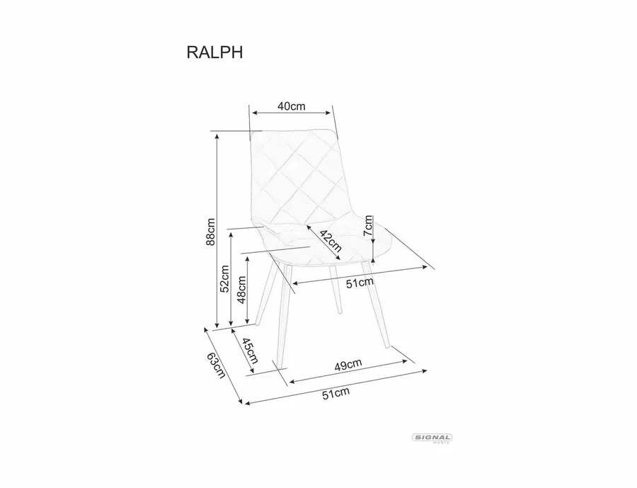 Krzesło tapicerowane welurowe RALPH Velvet - czarny Bluvel 19