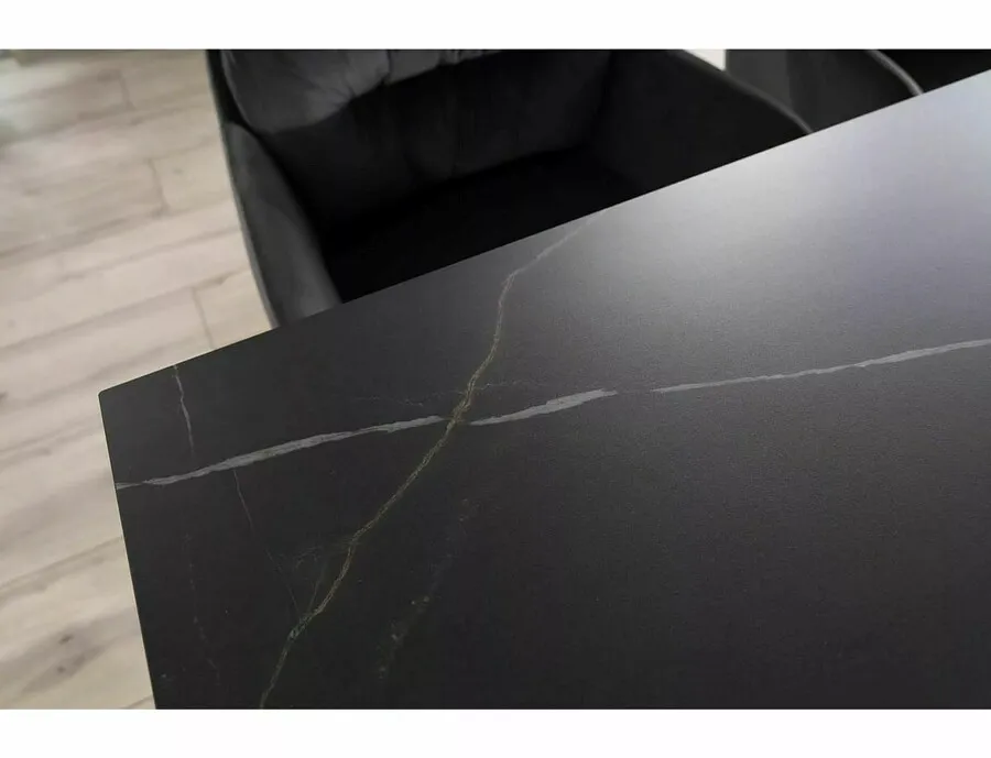 Stół rozkładany SALVADORE CERAMIC SAHARA NOIR 160/240x90 - czarny/czarny mat