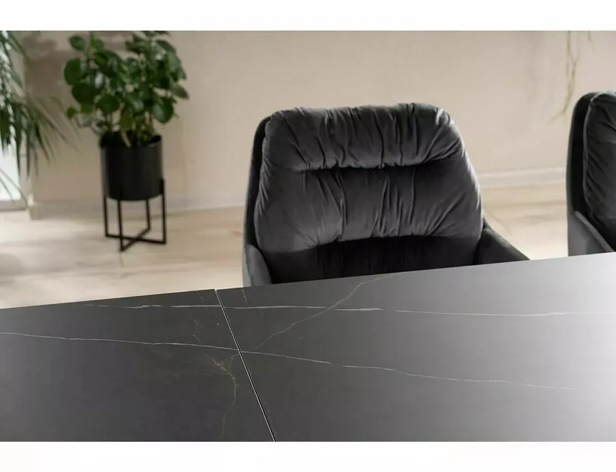 Stół rozkładany SALVADORE CERAMIC SAHARA NOIR 160/240x90 - czarny/czarny mat
