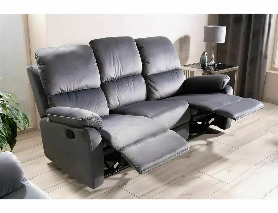 Sofa z funkcją relaks SPENCER 3 Velvet - szary bluvel 14