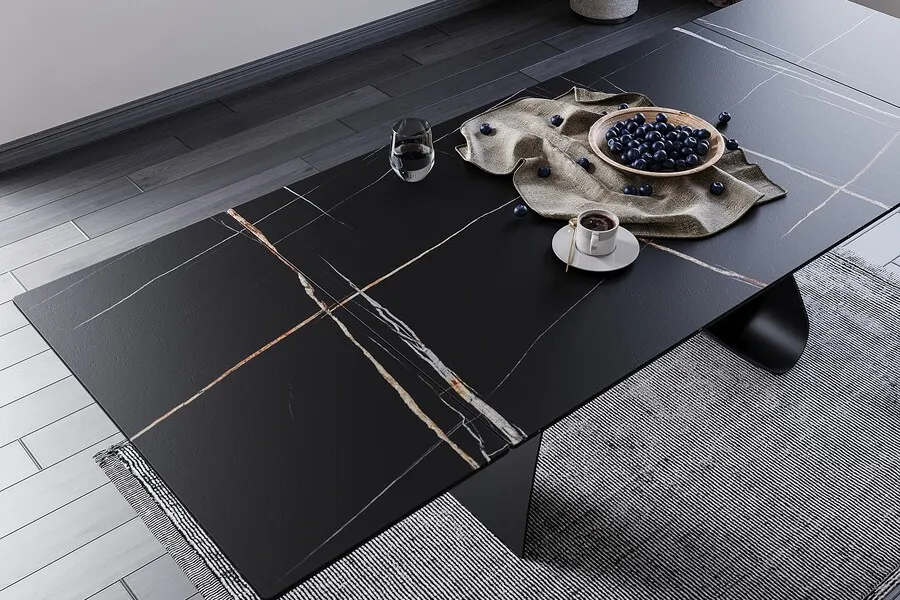Stół rozkładany DIUNA CERAMIC 160-240x90 - czarny