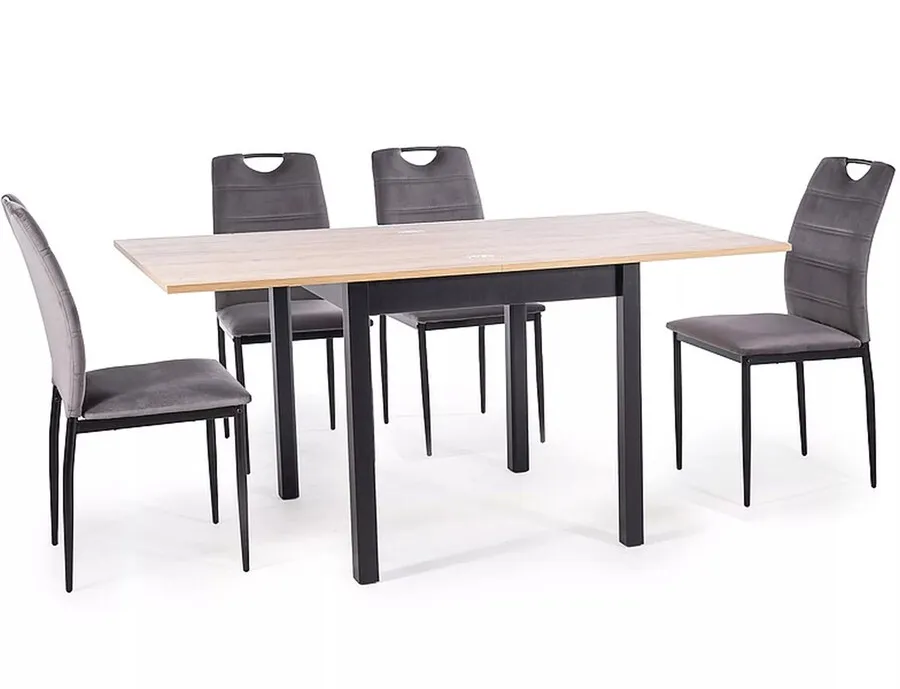 Stół rozkładany FLIP 80-160x80 - dąb artisan/czarny