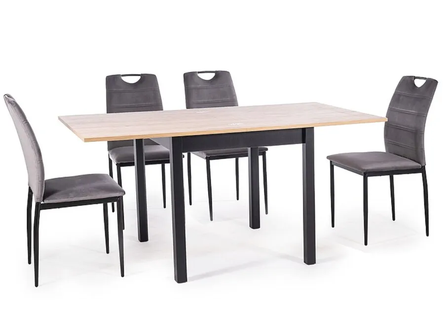 Stół rozkładany FLIP 80-160x80 - dąb artisan/czarny