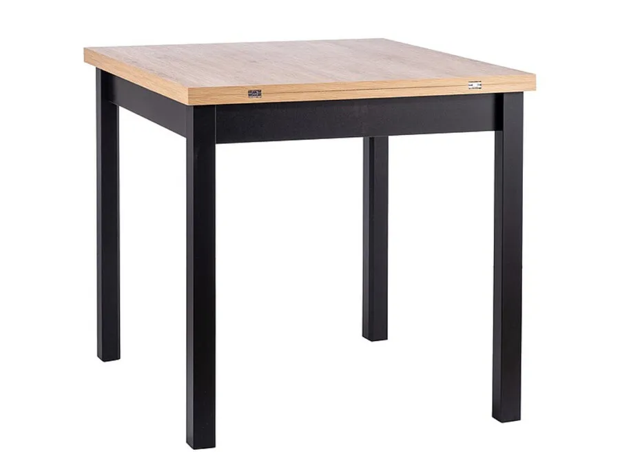 Stół rozkładany FLIP 80-160x80 - dąb artisan/czarny