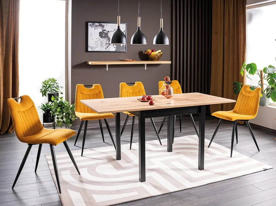 Stół rozkładany FLIP 80-160x80 - dąb artisan/czarny